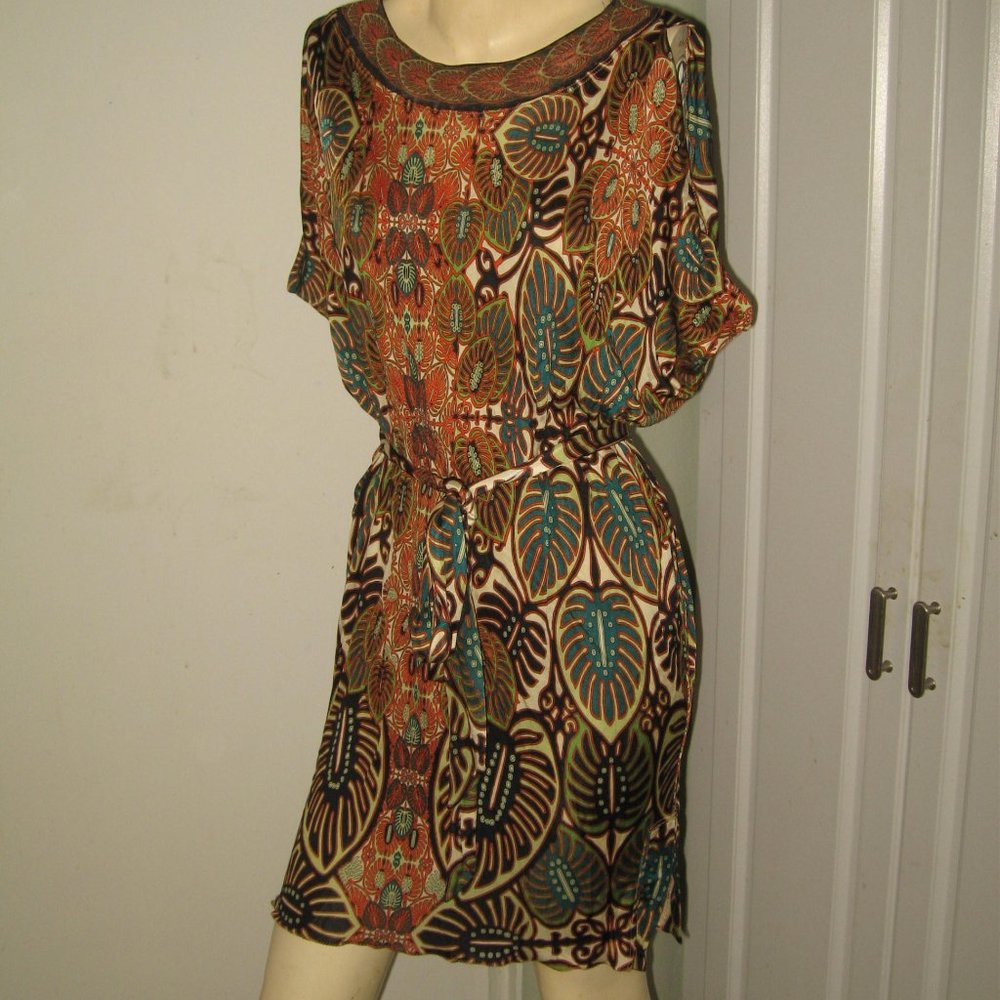 ❤️JEAN PAUL GAULTIER SOLEIL MIDI Jersey Dress with Slits & Waist Tie/Belt Small